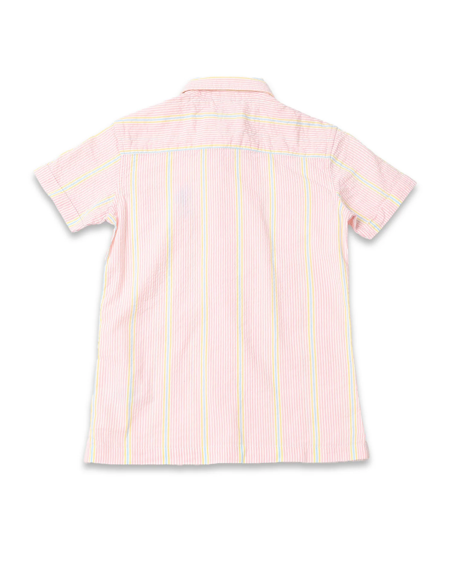 Boys Vertical Striped Boxy Fit Shirt - Image 7