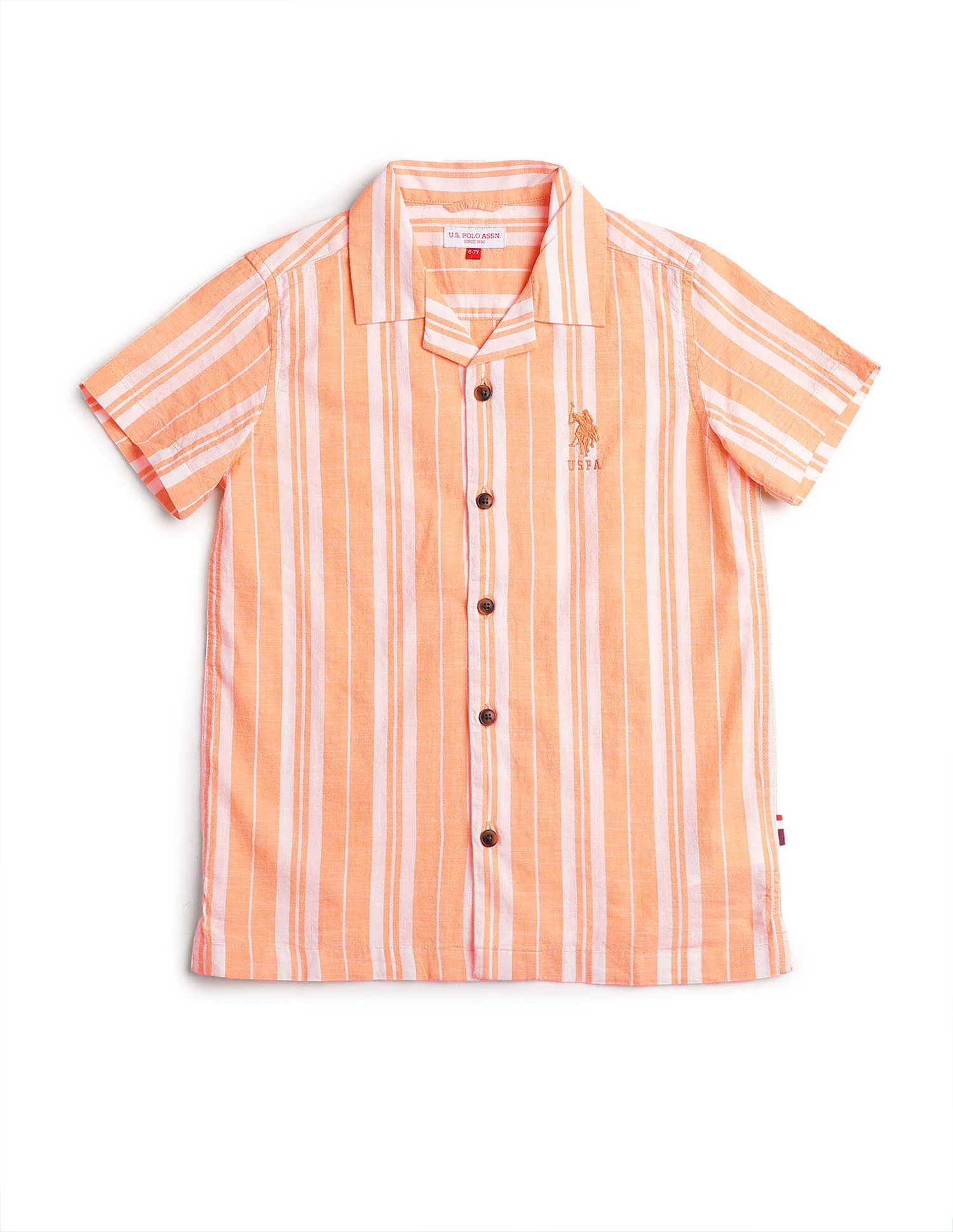 Boys Vertical Striped Cuban Shirt - Image 6