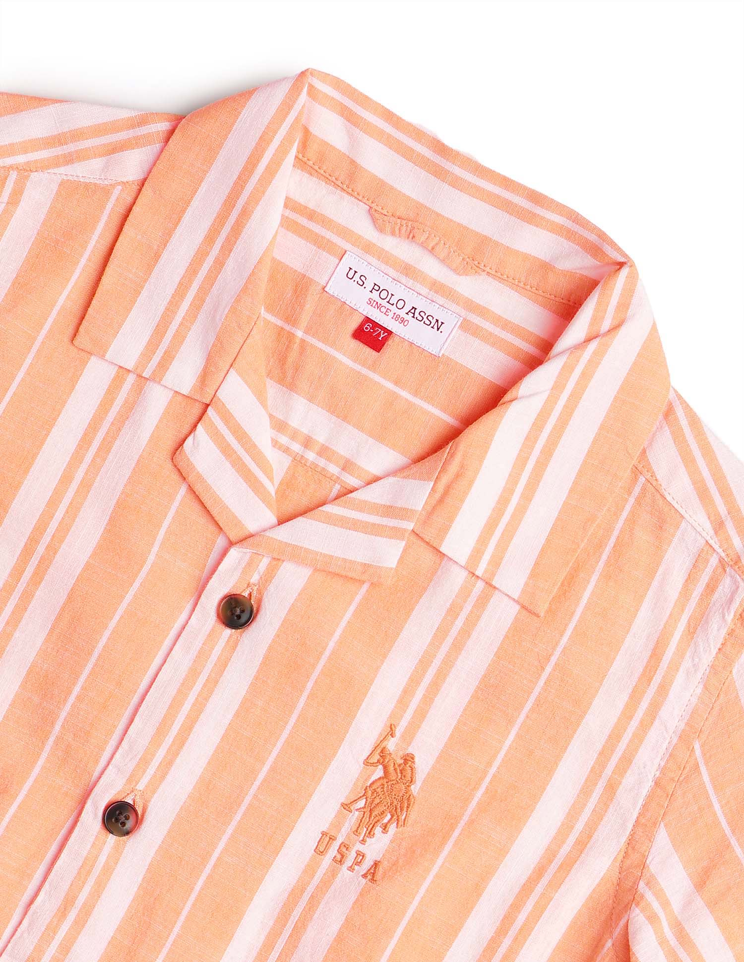 Boys Vertical Striped Cuban Shirt - Image 8