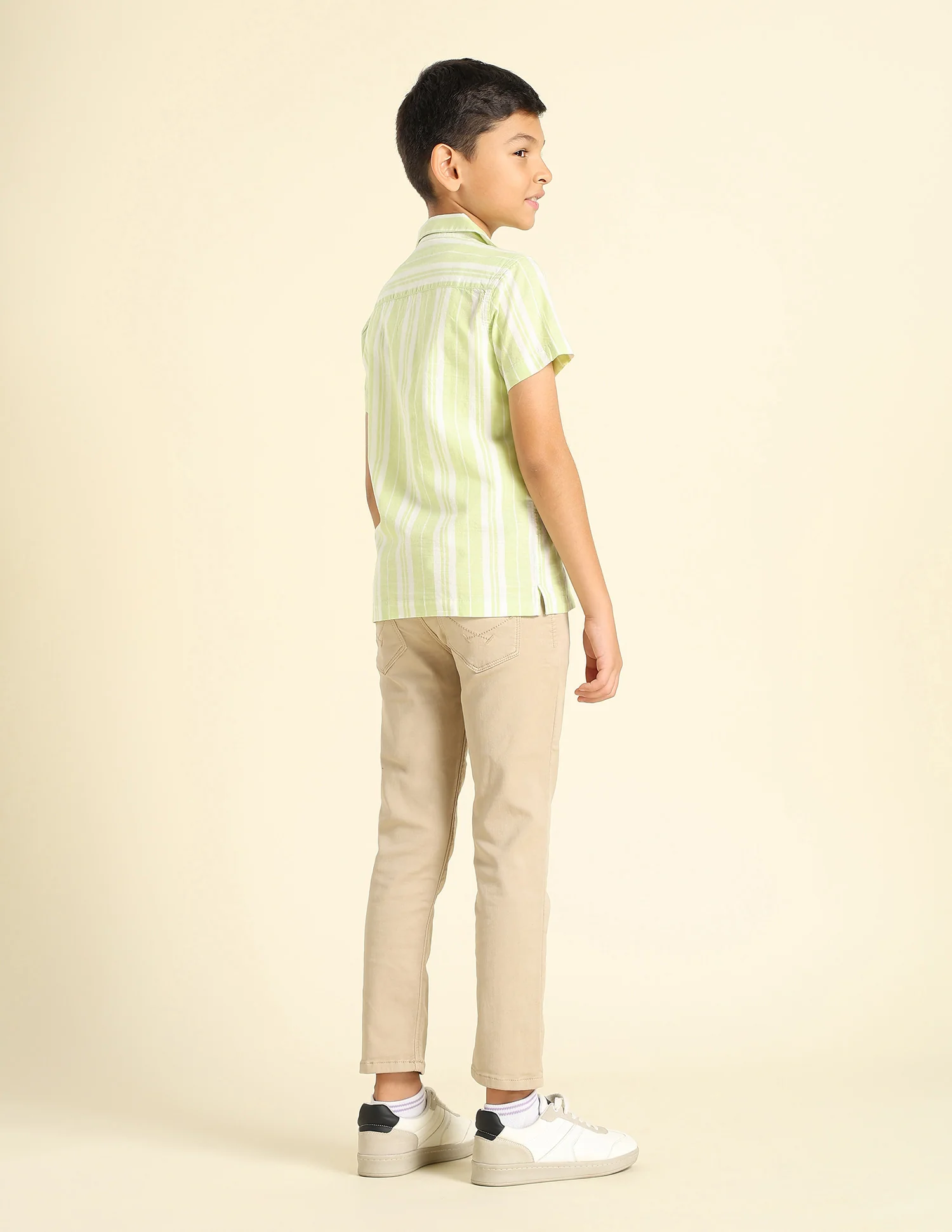 Boys Vertical Striped Cuban Shirt - Image 4