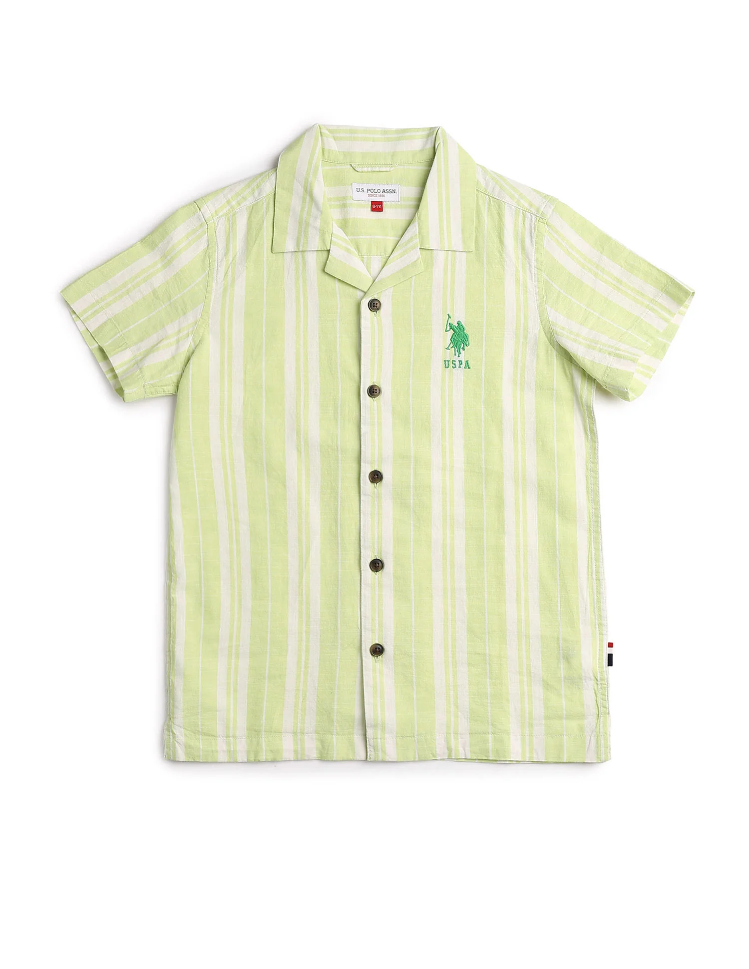 Boys Vertical Striped Cuban Shirt - Image 6