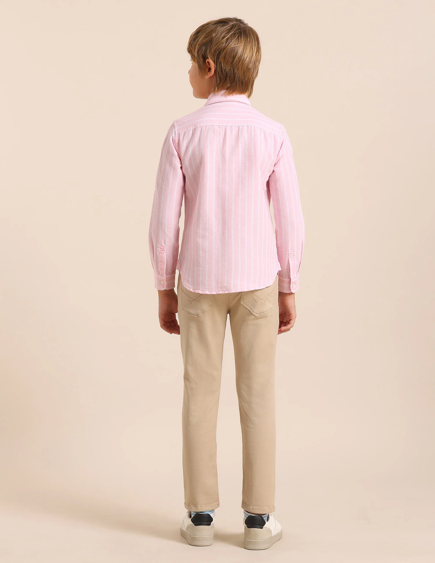 Boys Vertical Striped Dobby Shirt - Image 4