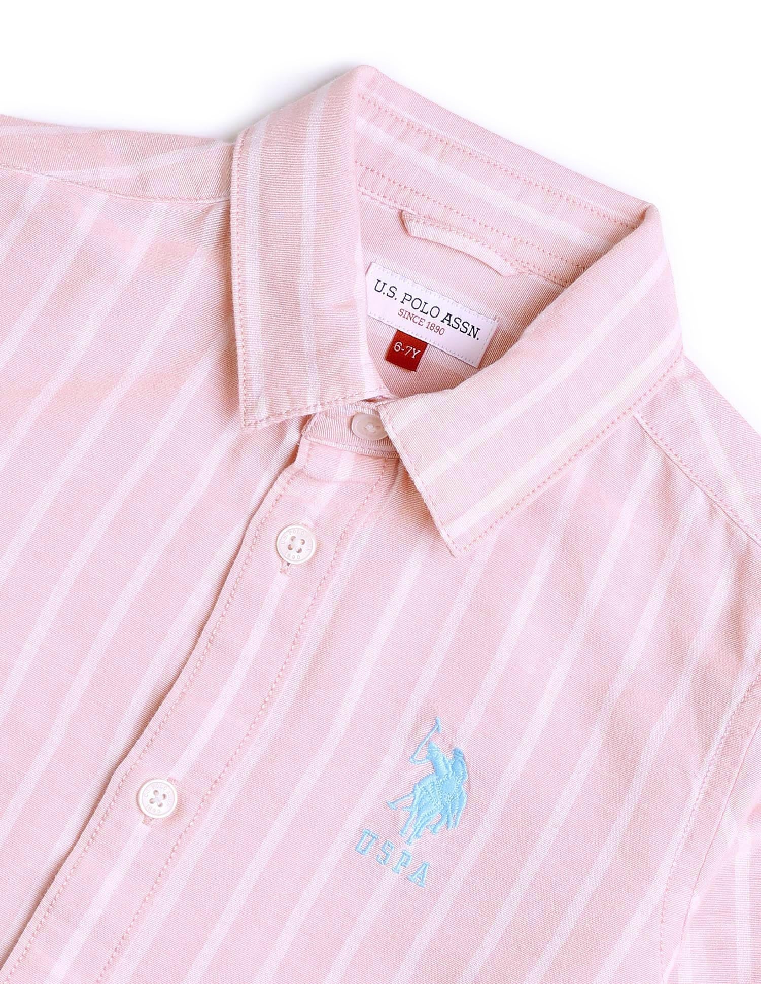 Boys Vertical Striped Dobby Shirt - Image 8