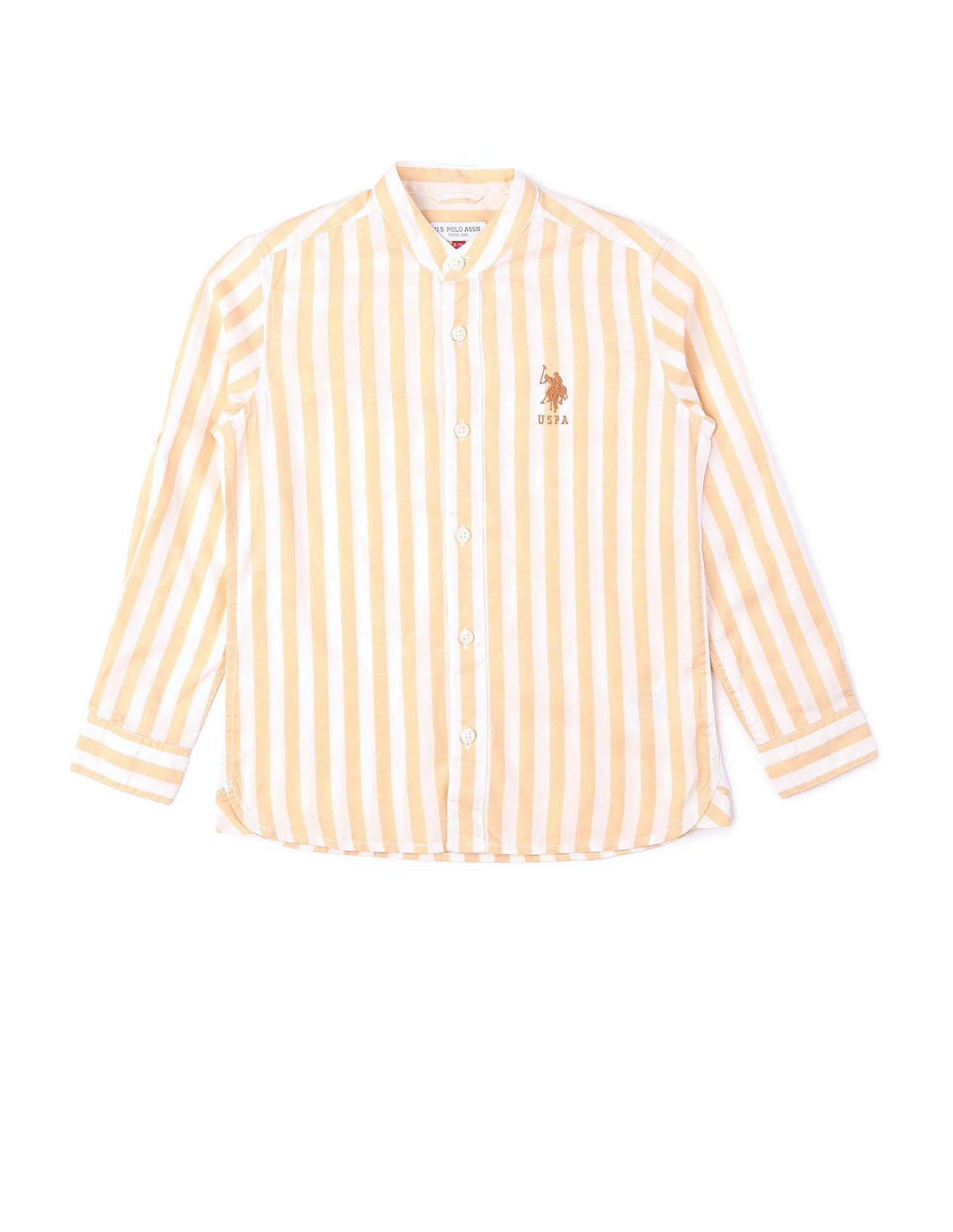 Boys Vertical Striped Mandarin Shirt - Image 7