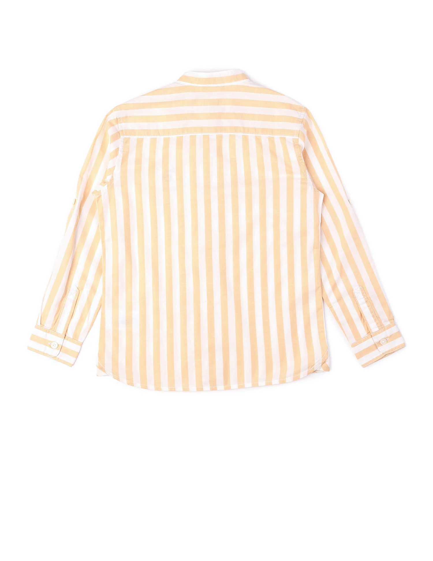 Boys Vertical Striped Mandarin Shirt - Image 8