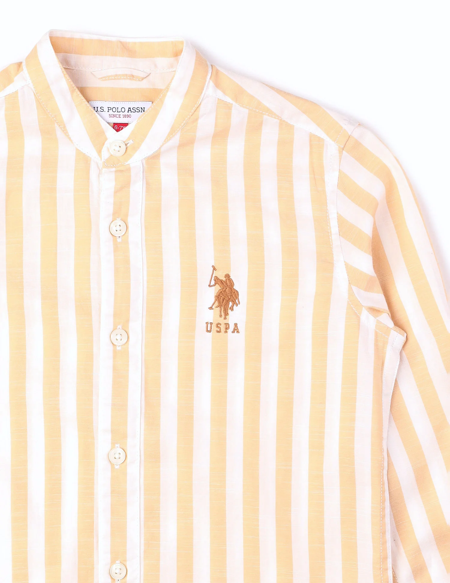 Boys Vertical Striped Mandarin Shirt - Image 9