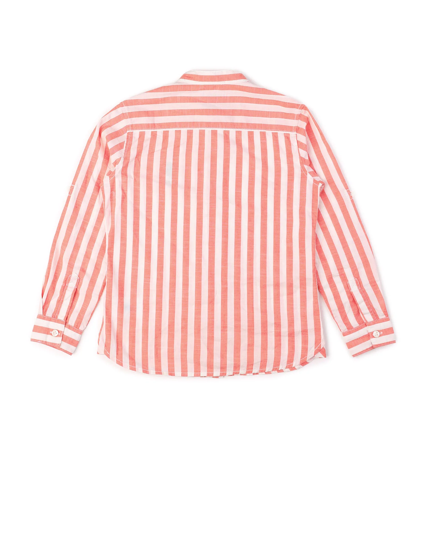 Boys Vertical Striped Mandarin Shirt - Image 8