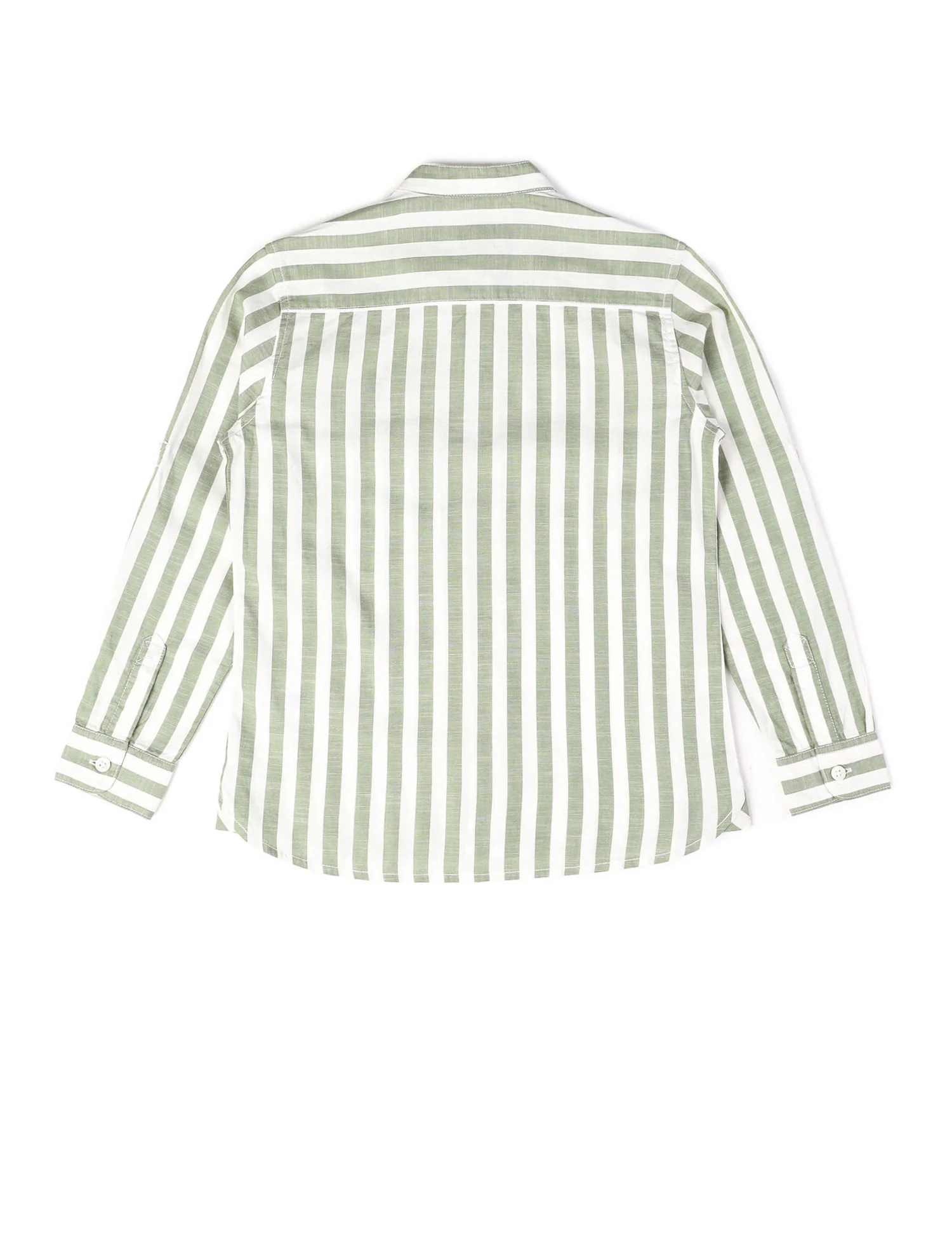 Boys Vertical Striped Mandarin Shirt - Image 8