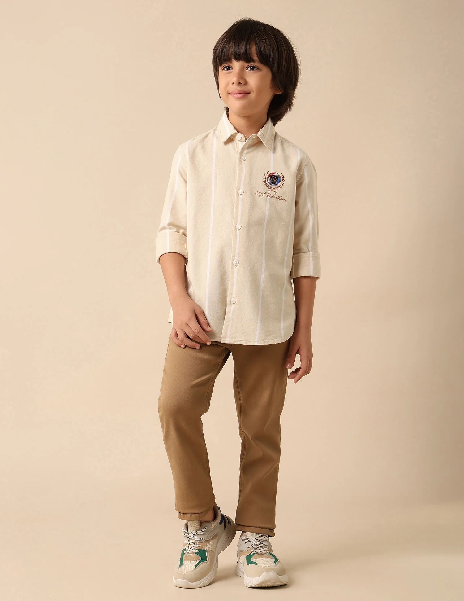 Boys Vertical Striped Oxford Shirt - Image 3