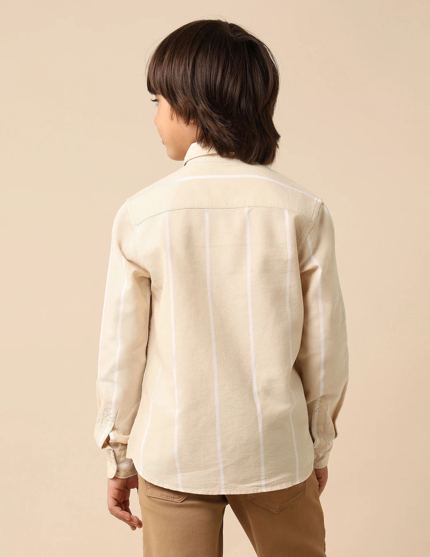 Boys Vertical Striped Oxford Shirt - Image 5