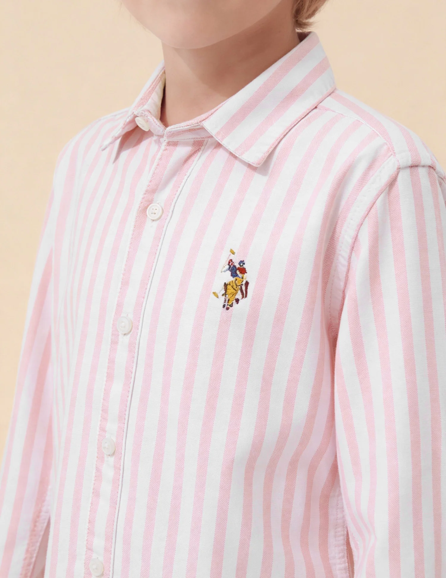 Boys Vertical Striped Oxford Shirt - Image 6