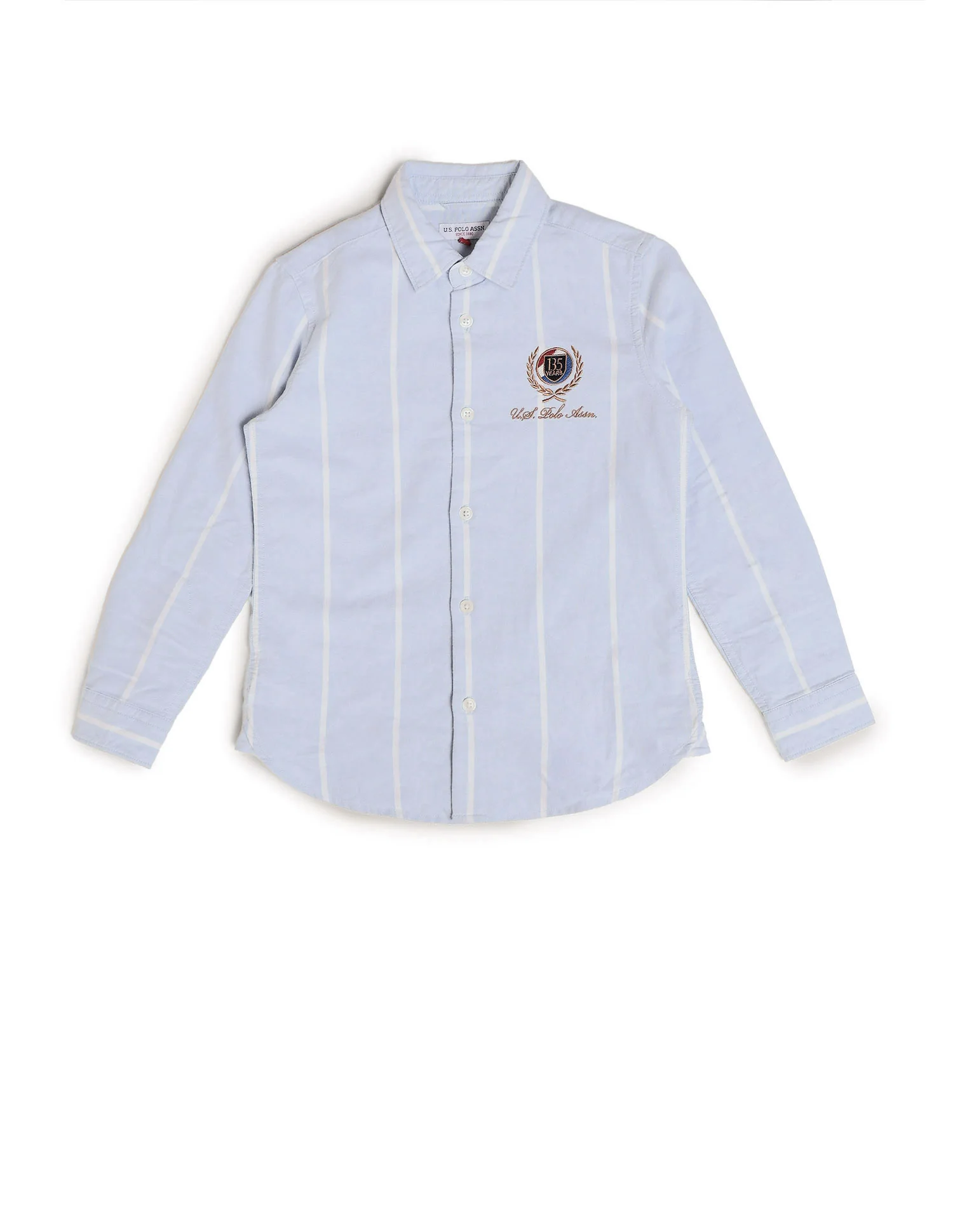 Boys Vertical Striped Oxford Shirt - Image 7