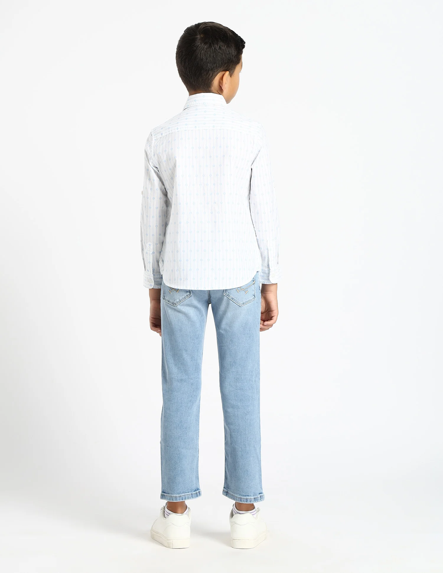 Boys Vertical Striped Oxford Shirt - Image 4