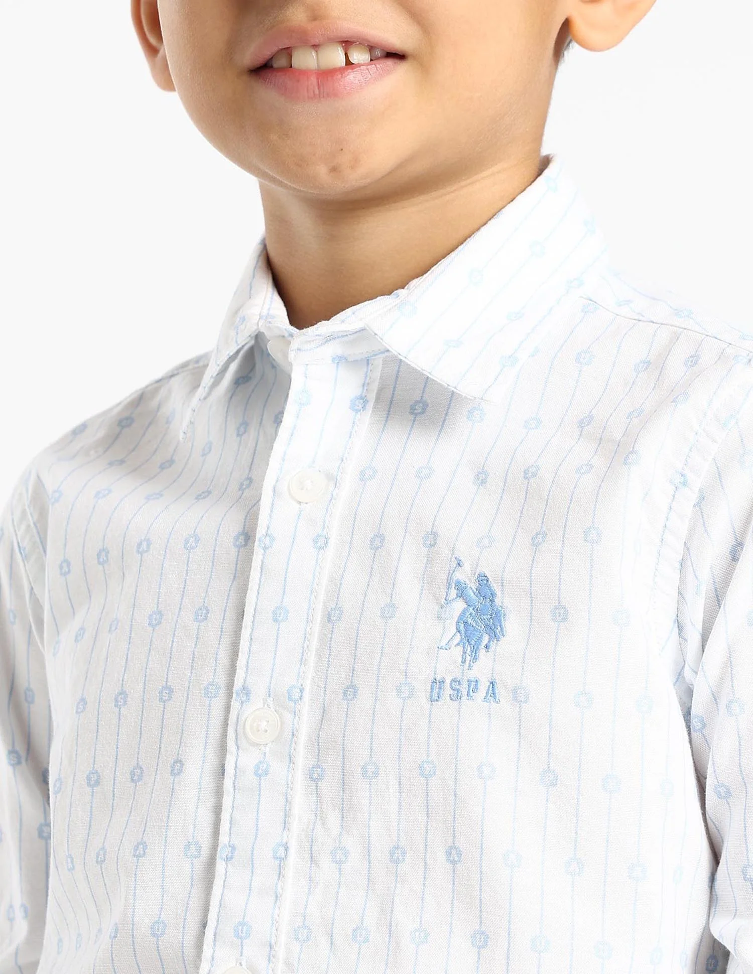 Boys Vertical Striped Oxford Shirt - Image 5