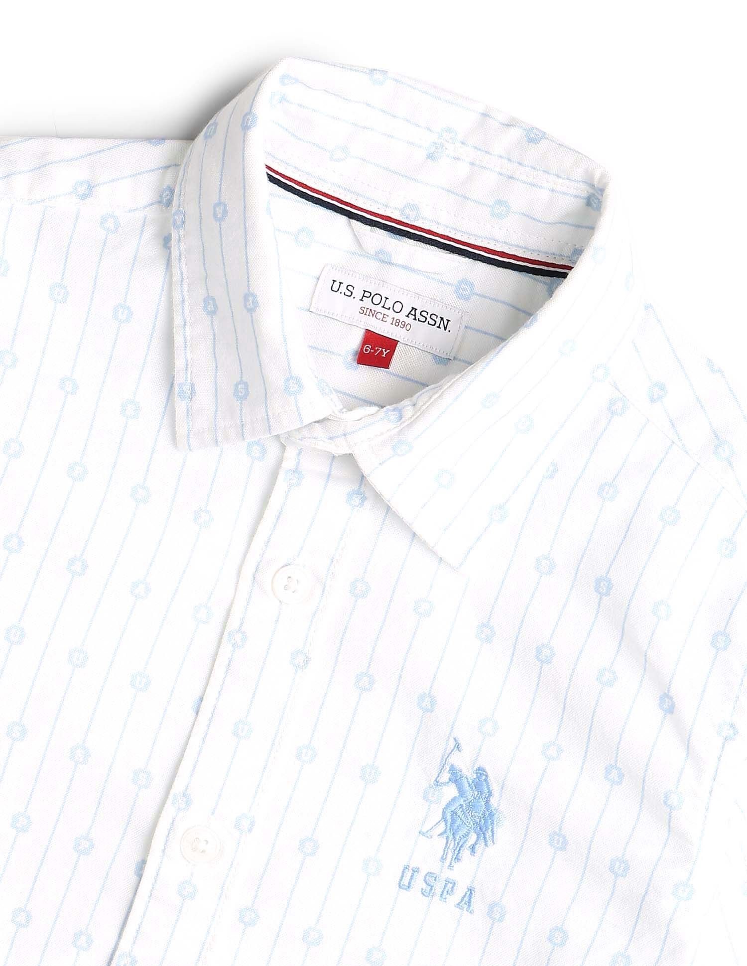Boys Vertical Striped Oxford Shirt - Image 8