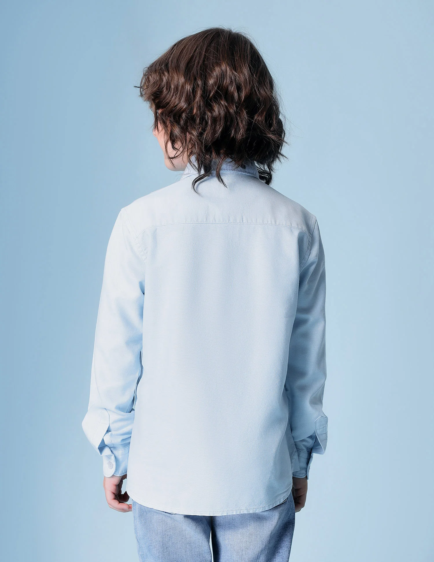 Boys Vertical Striped Oxford Shirt - Image 5