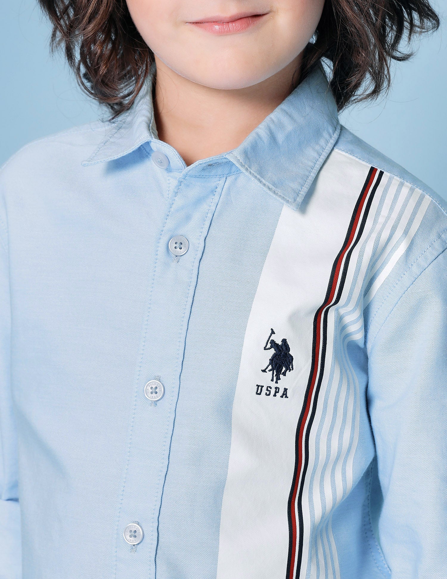 Boys Vertical Striped Oxford Shirt - Image 6