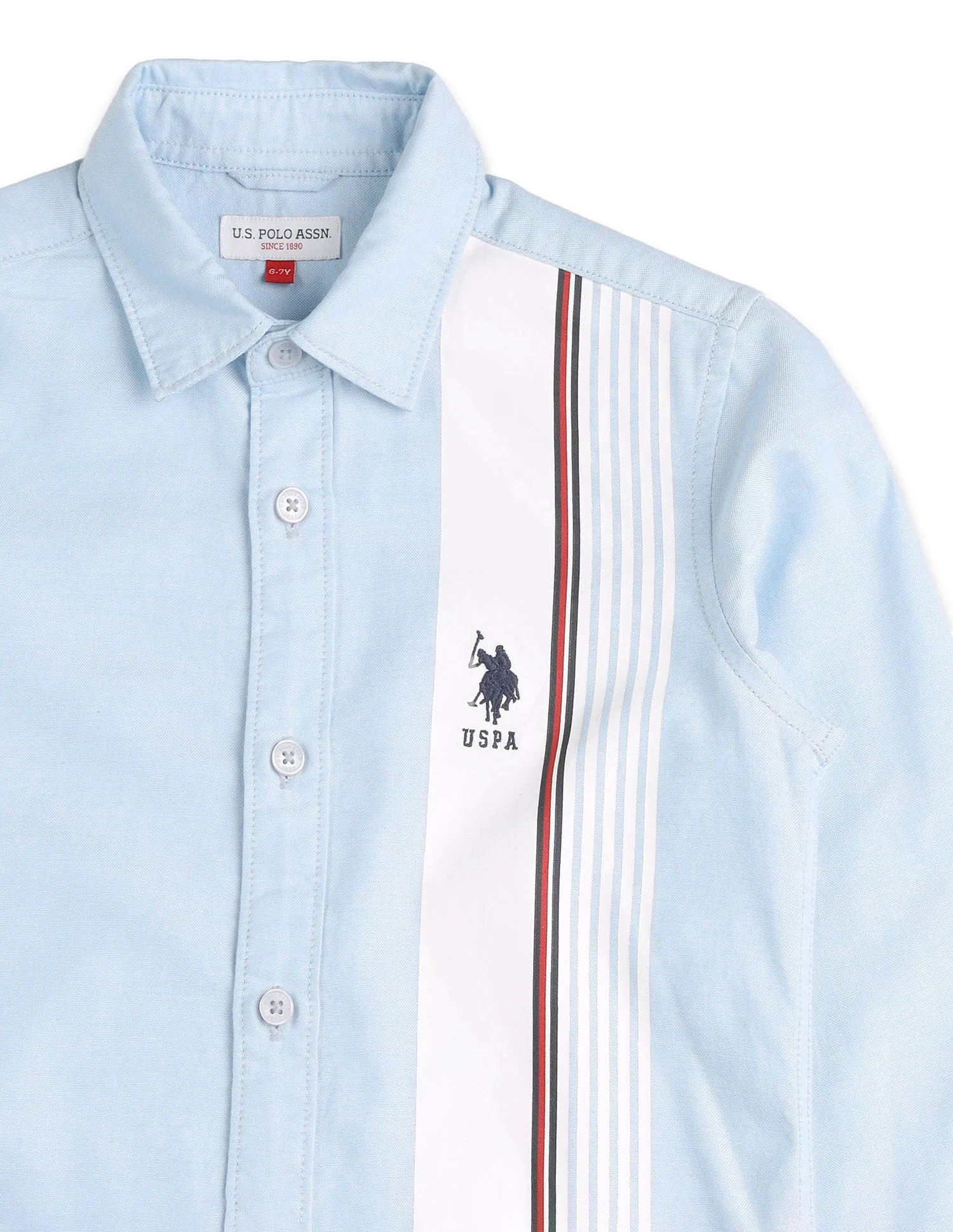 Boys Vertical Striped Oxford Shirt - Image 9