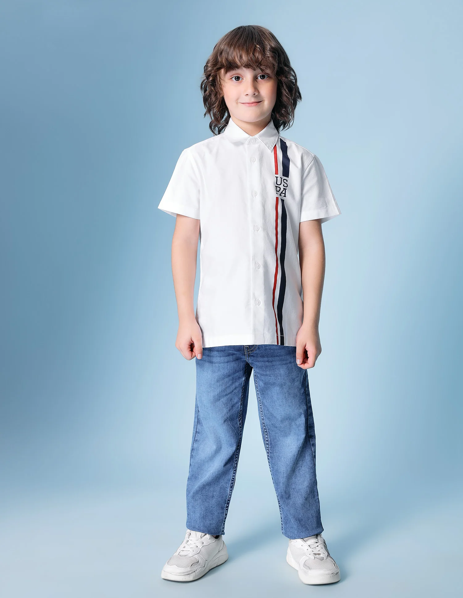 Boys Vertical Striped Oxford Shirt - Image 3