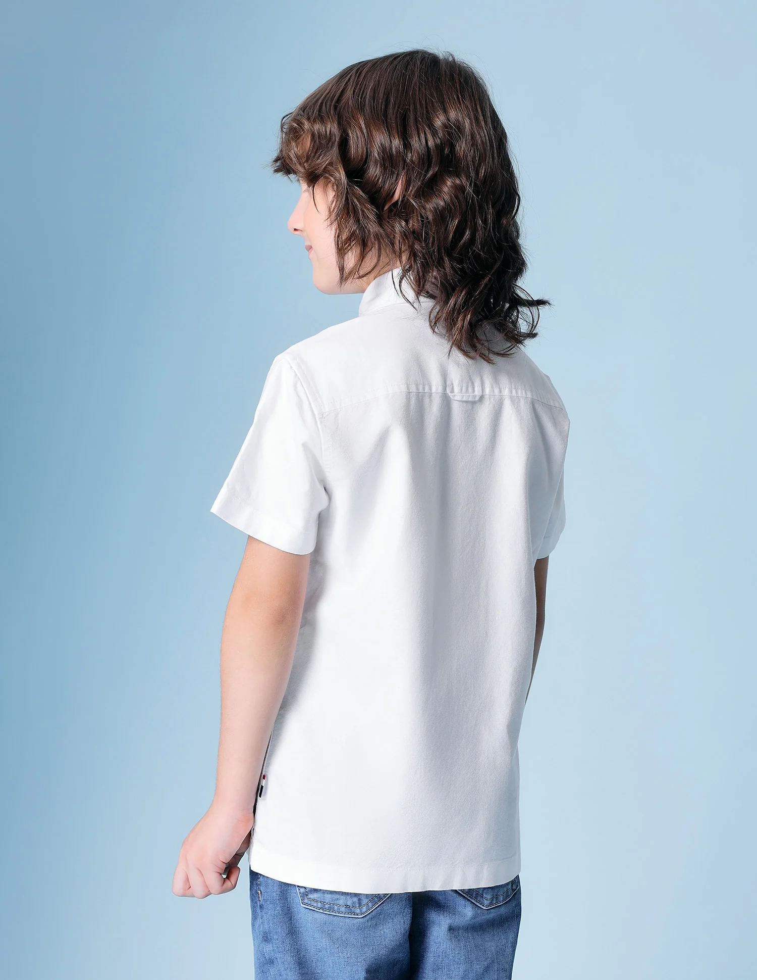Boys Vertical Striped Oxford Shirt - Image 5