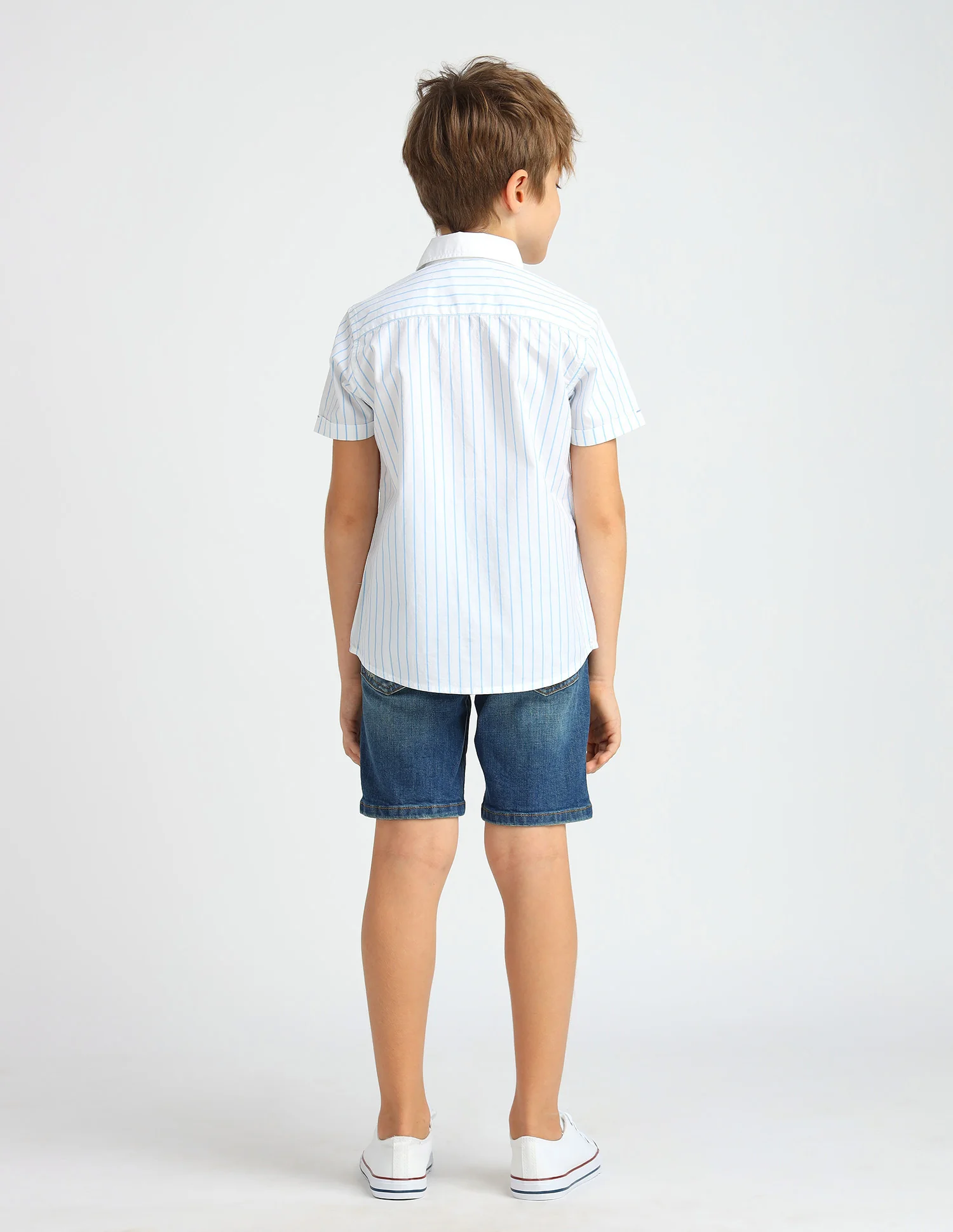 Boys Vertical Striped Pure Cotton Shirt - Image 4