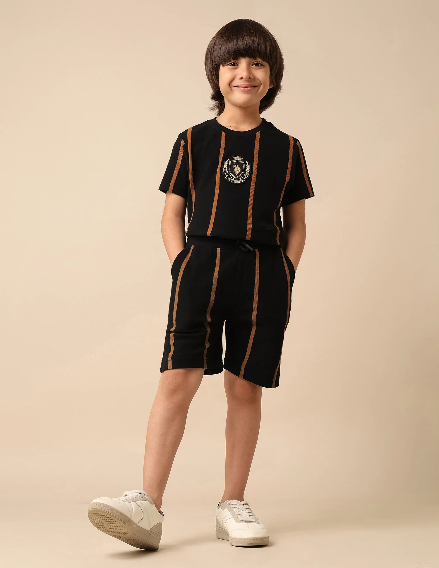 Boys Vertical Striped Pure Cotton Shorts - Image 3