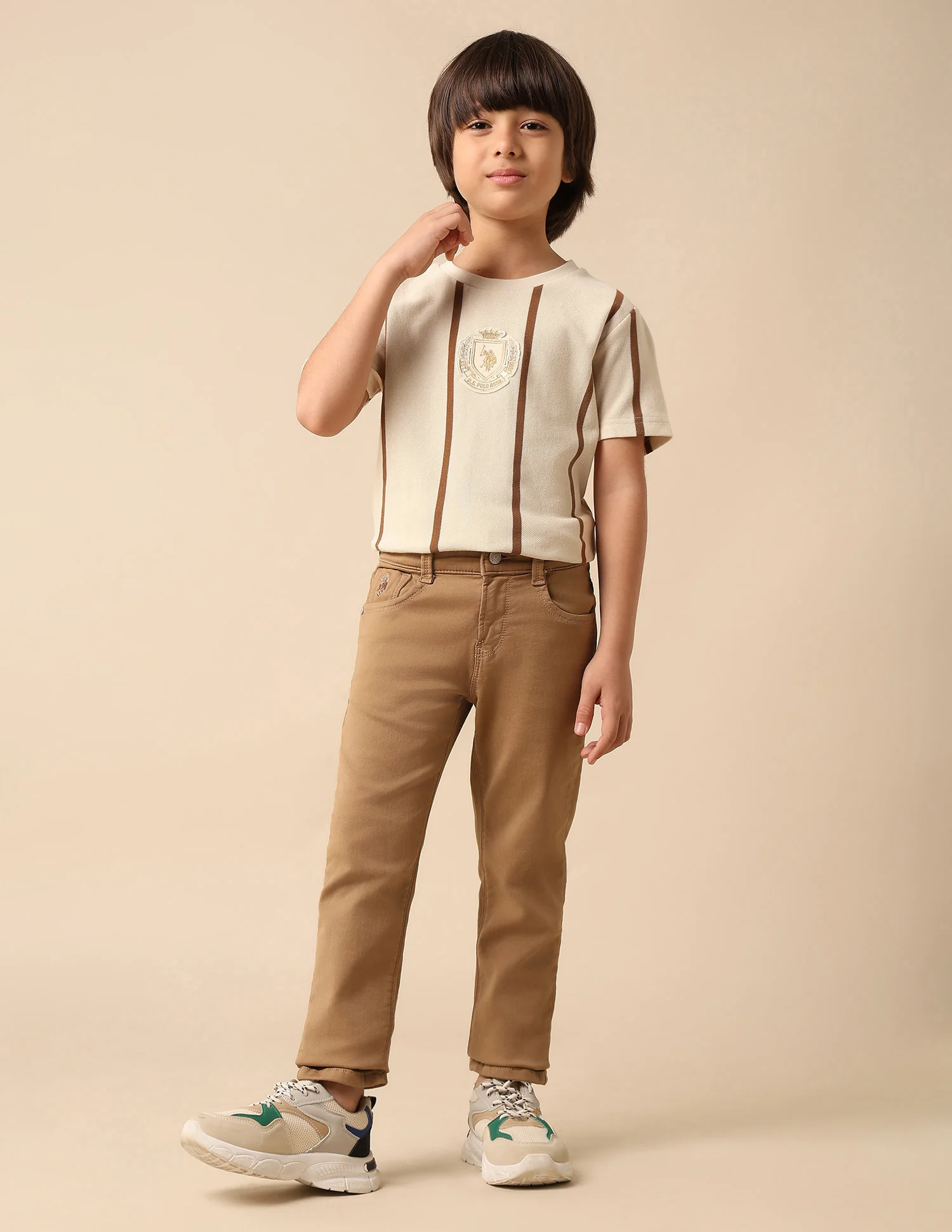 Boys Vertical Striped Pure Cotton T Shirt - Image 3