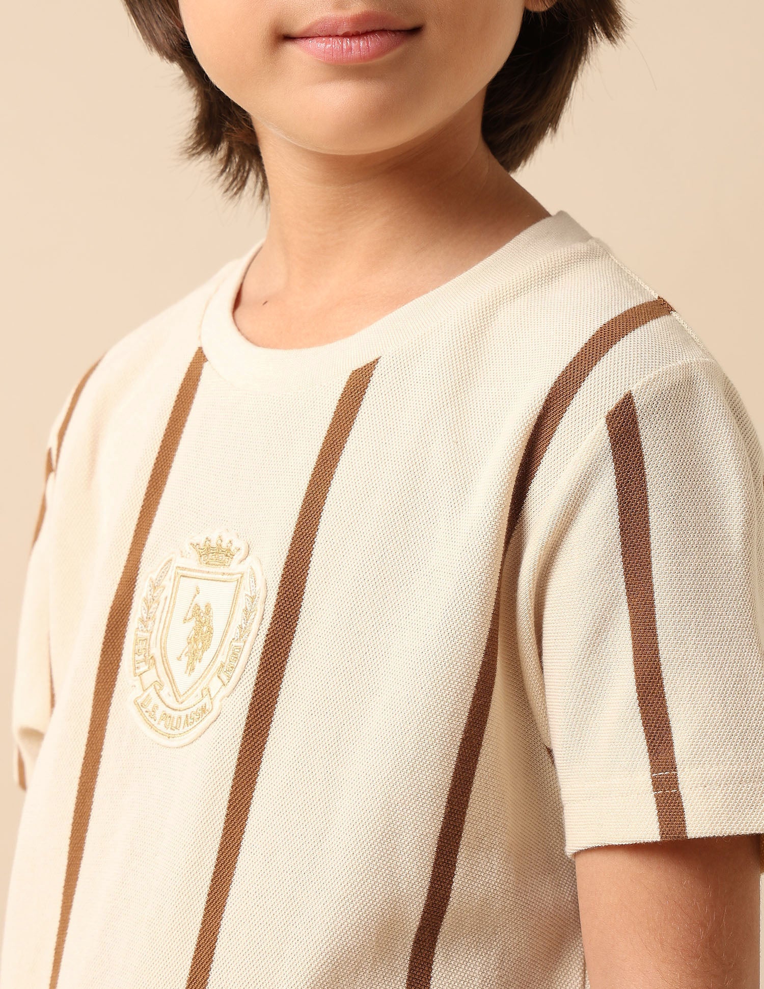 Boys Vertical Striped Pure Cotton T Shirt - Image 6