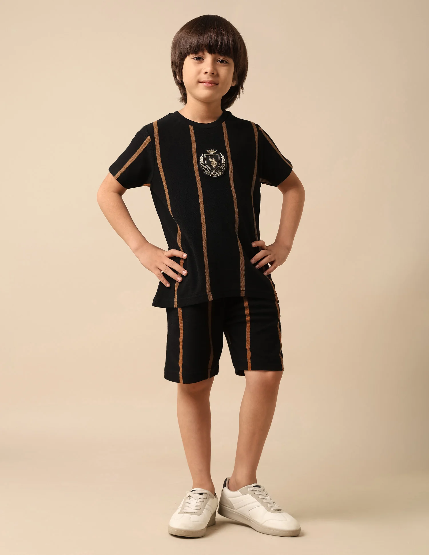 Boys Vertical Striped Pure Cotton T Shirt - Image 3