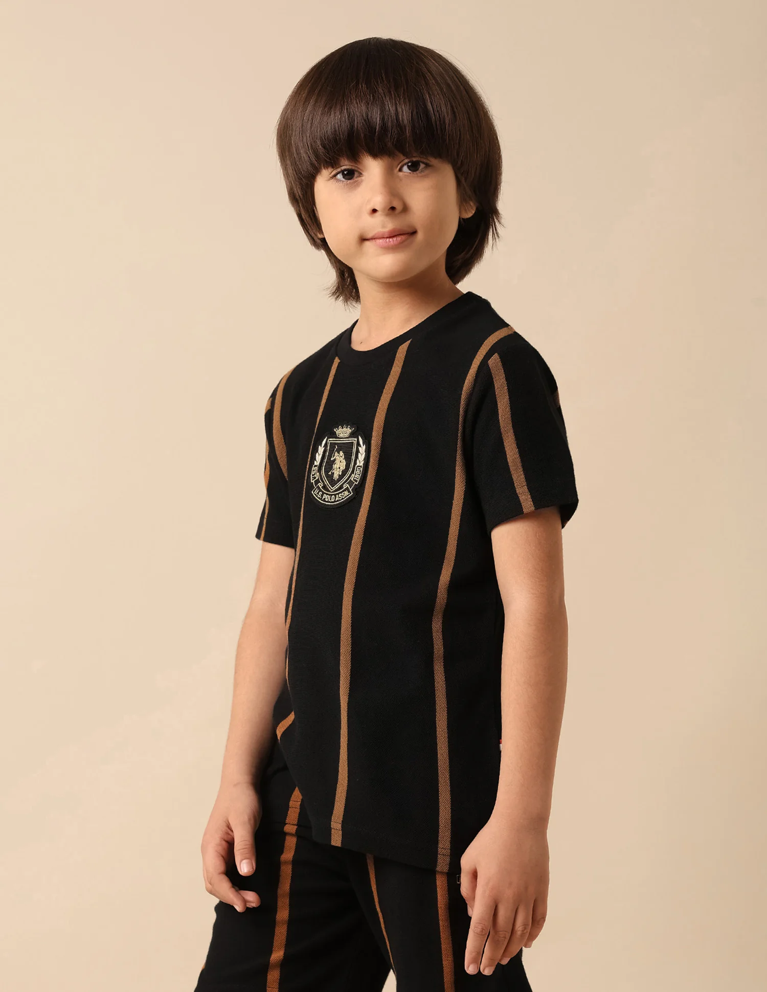 Boys Vertical Striped Pure Cotton T Shirt - Image 4