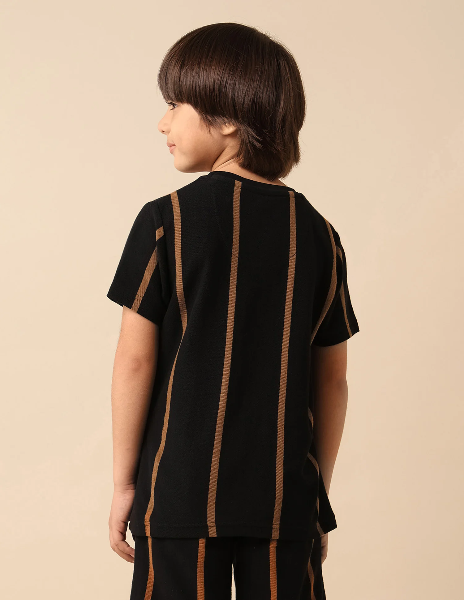 Boys Vertical Striped Pure Cotton T Shirt - Image 5