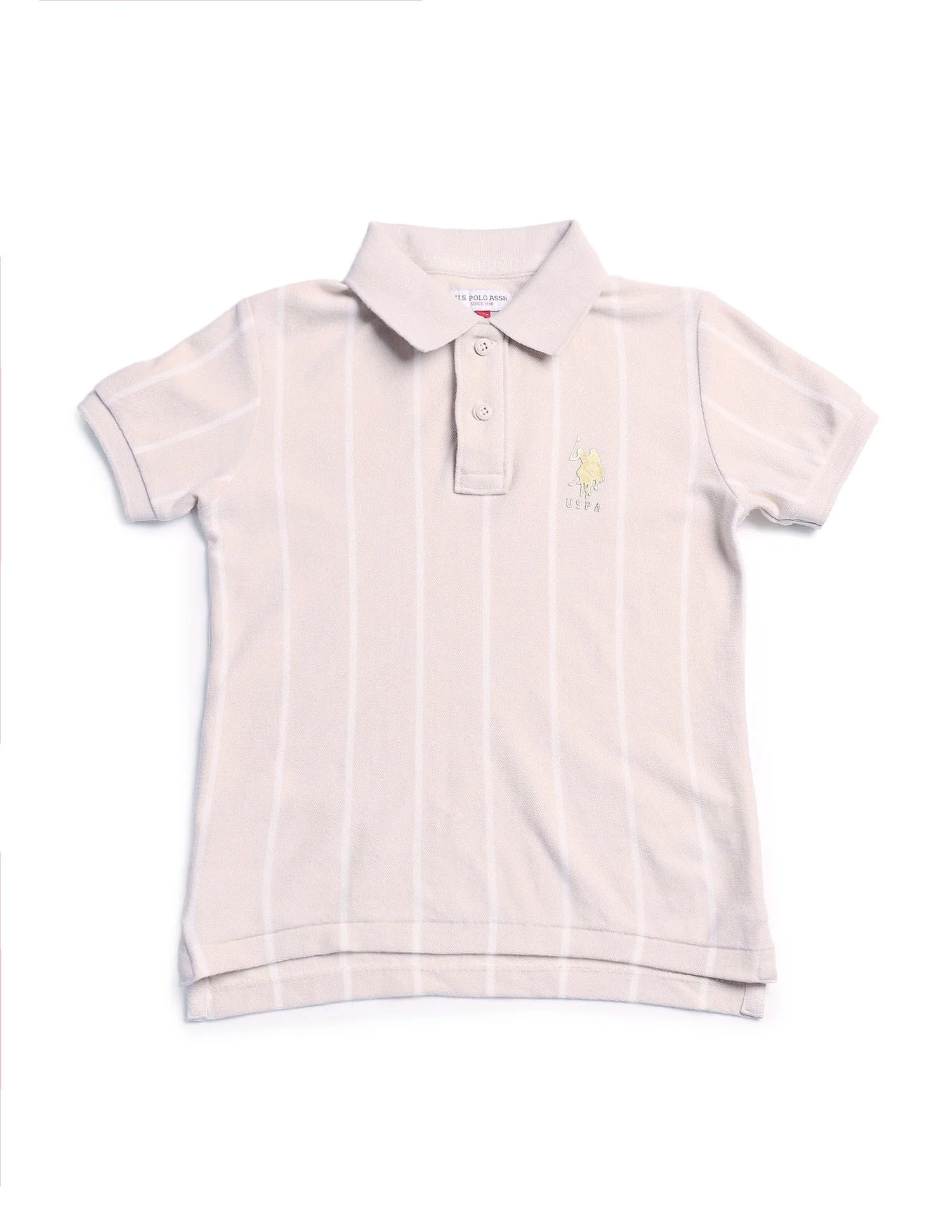 Boys Vertical Striped Regular Fit Polo Shirt - Image 5