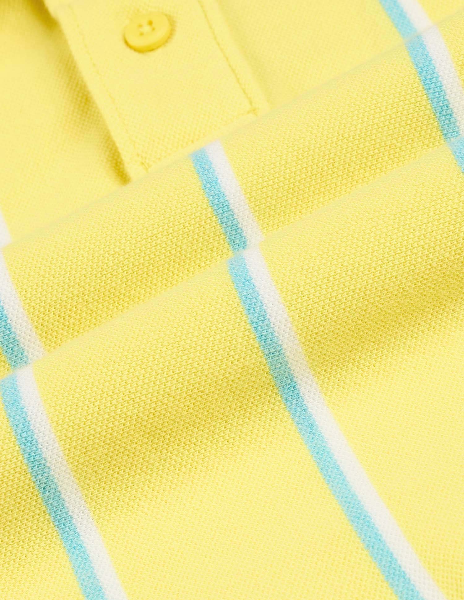 Boys Vertical Striped Regular Fit Polo Shirt - Image 3