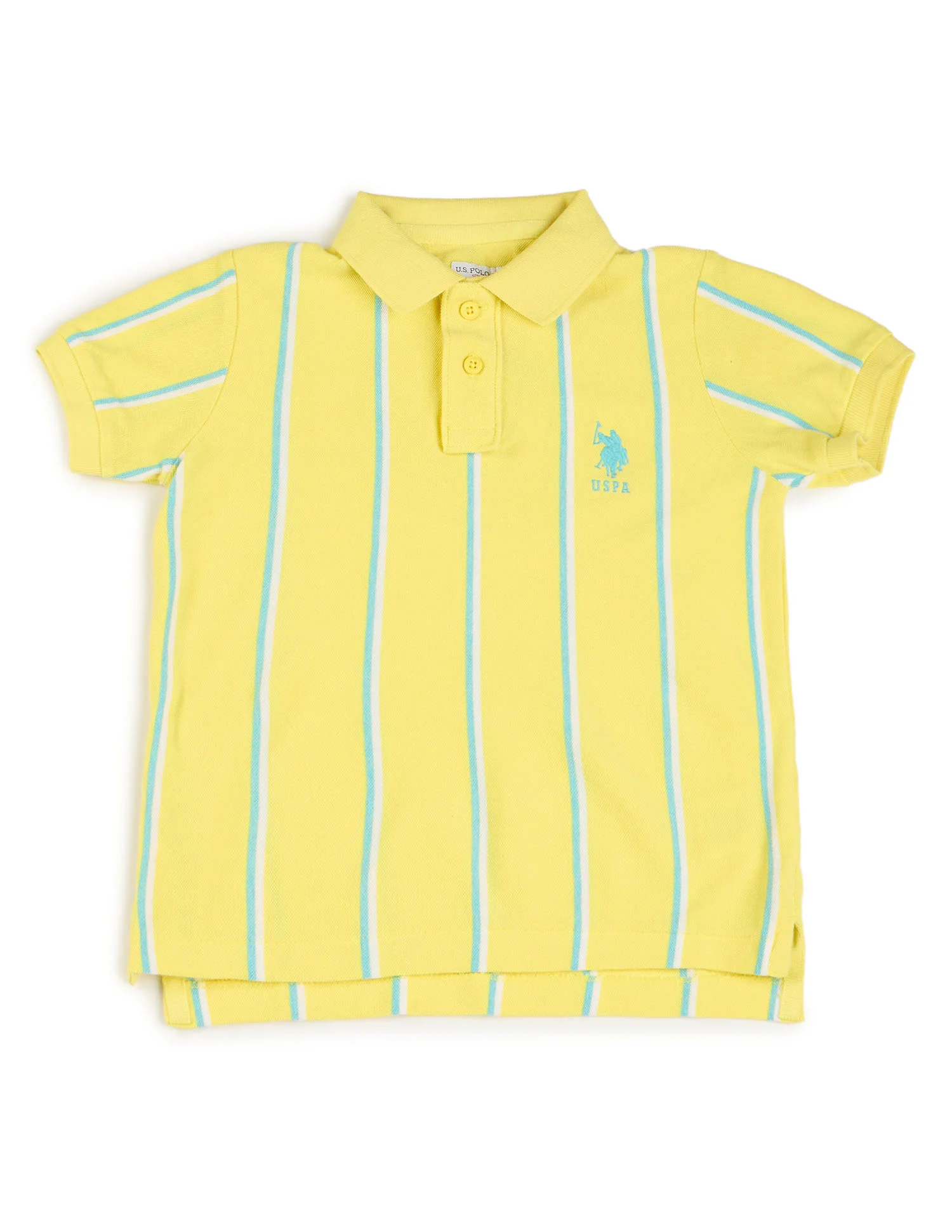 Boys Vertical Striped Regular Fit Polo Shirt - Image 6