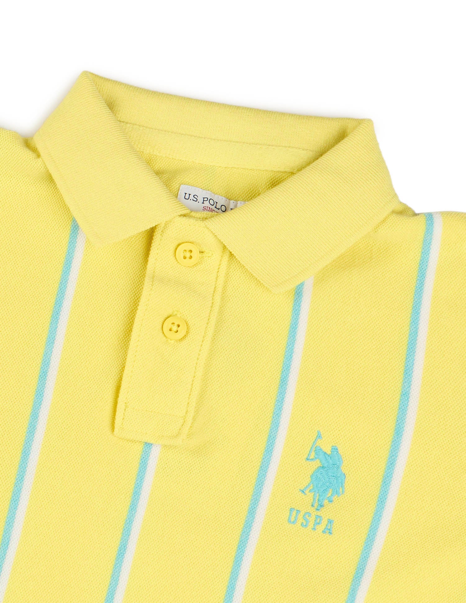 Boys Vertical Striped Regular Fit Polo Shirt - Image 8