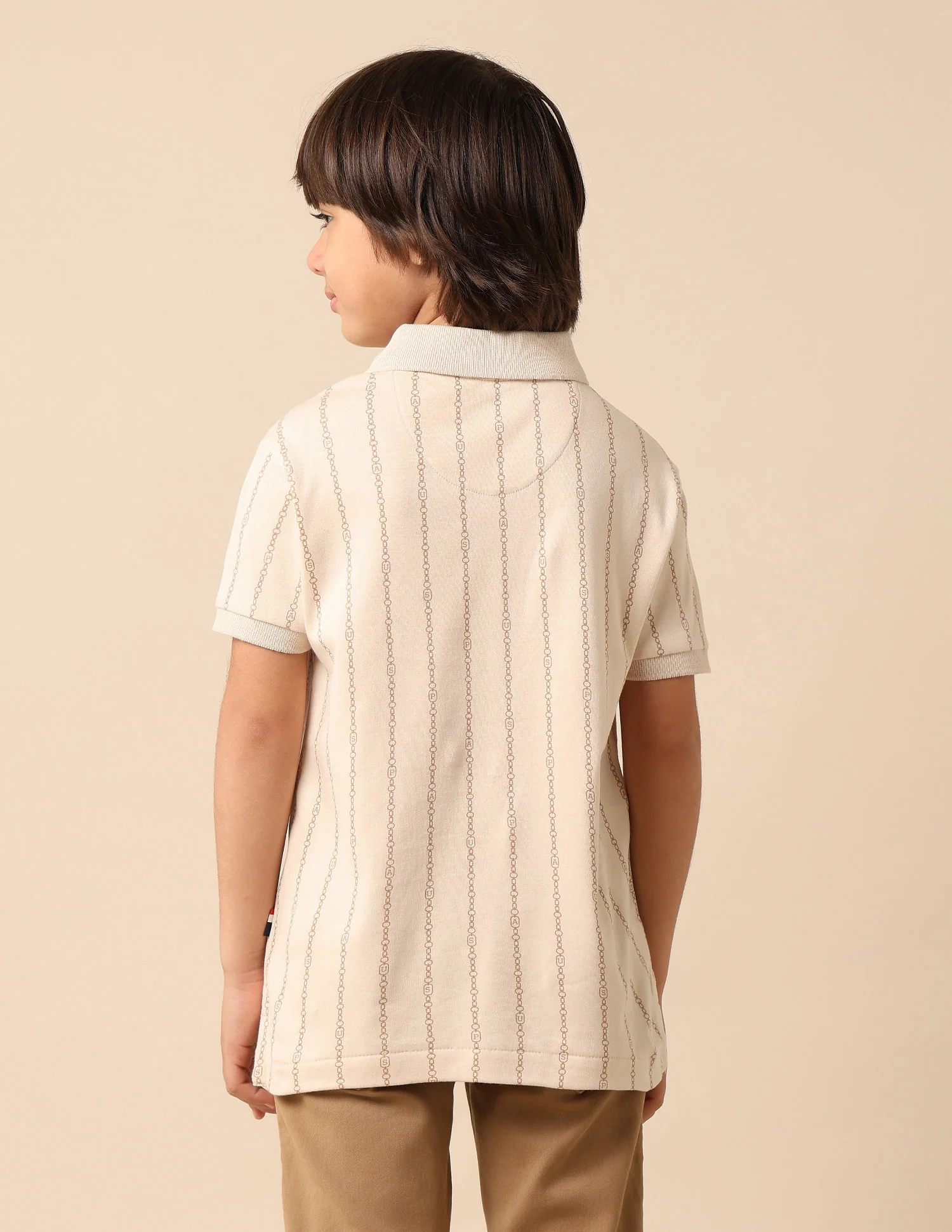 Boys Vertical Striped Regular Fit Polo Shirt - Image 5