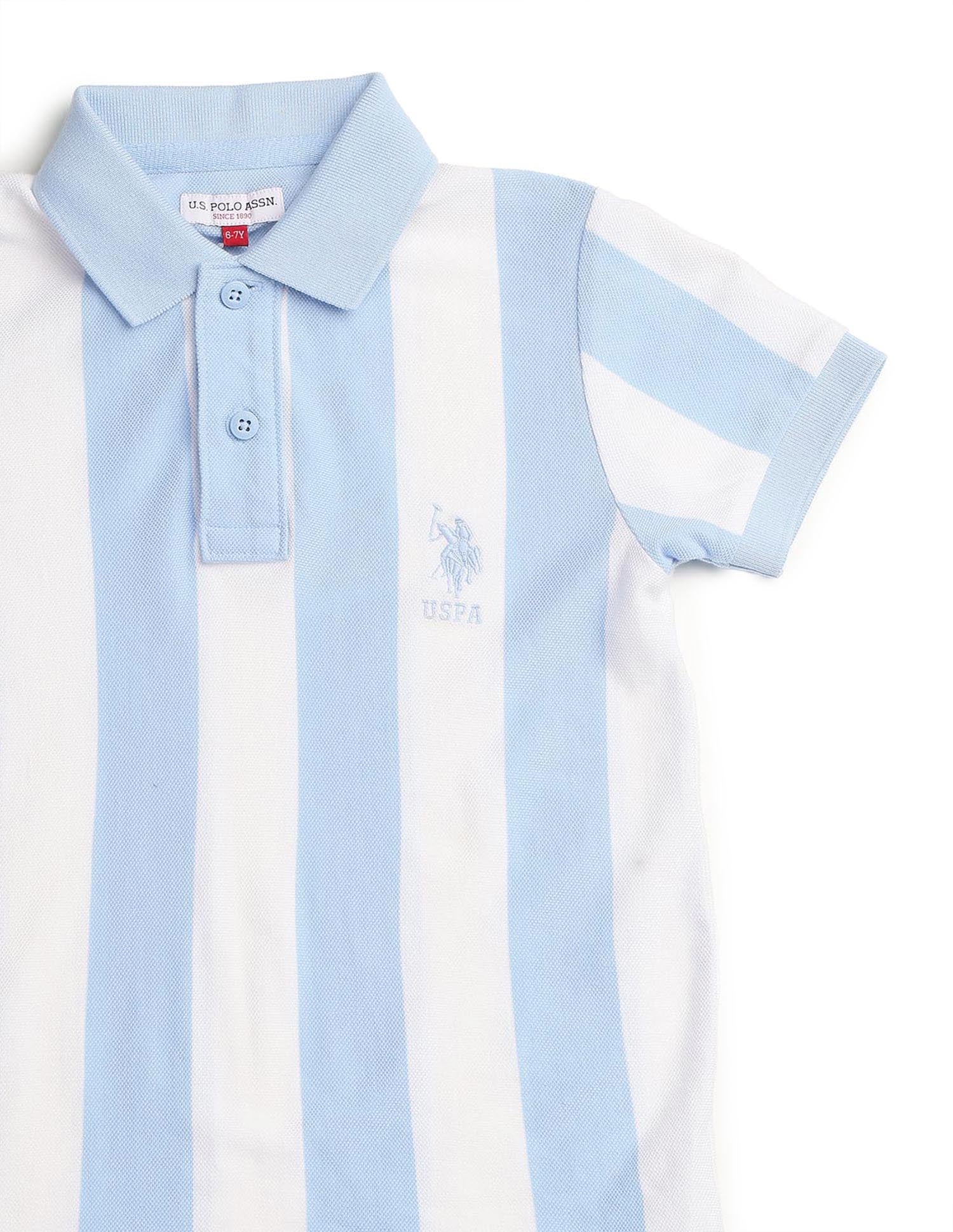Boys Vertical Striped Regular Fit Polo Shirt - Image 9