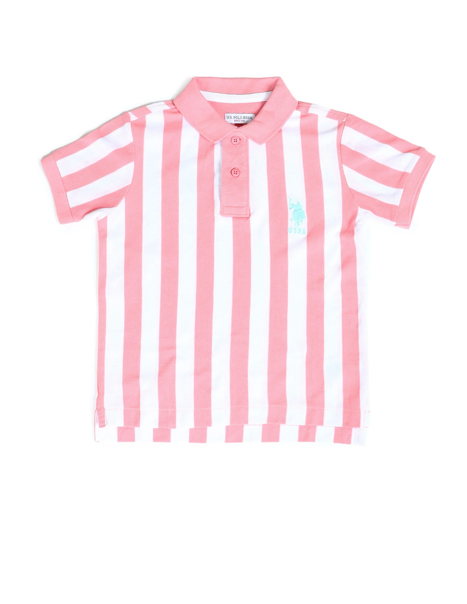 Boys Vertical Striped Regular Fit Polo Shirts - Image 5
