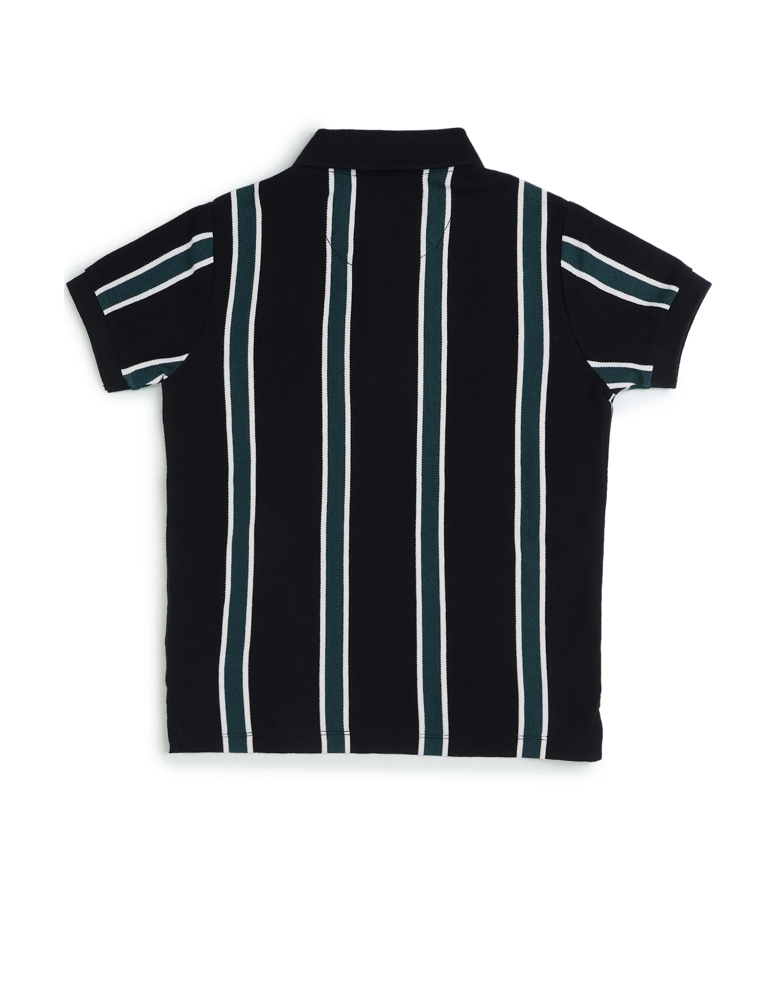 Boys Vertical Striped Regular Fit Polo Shirt - Image 8