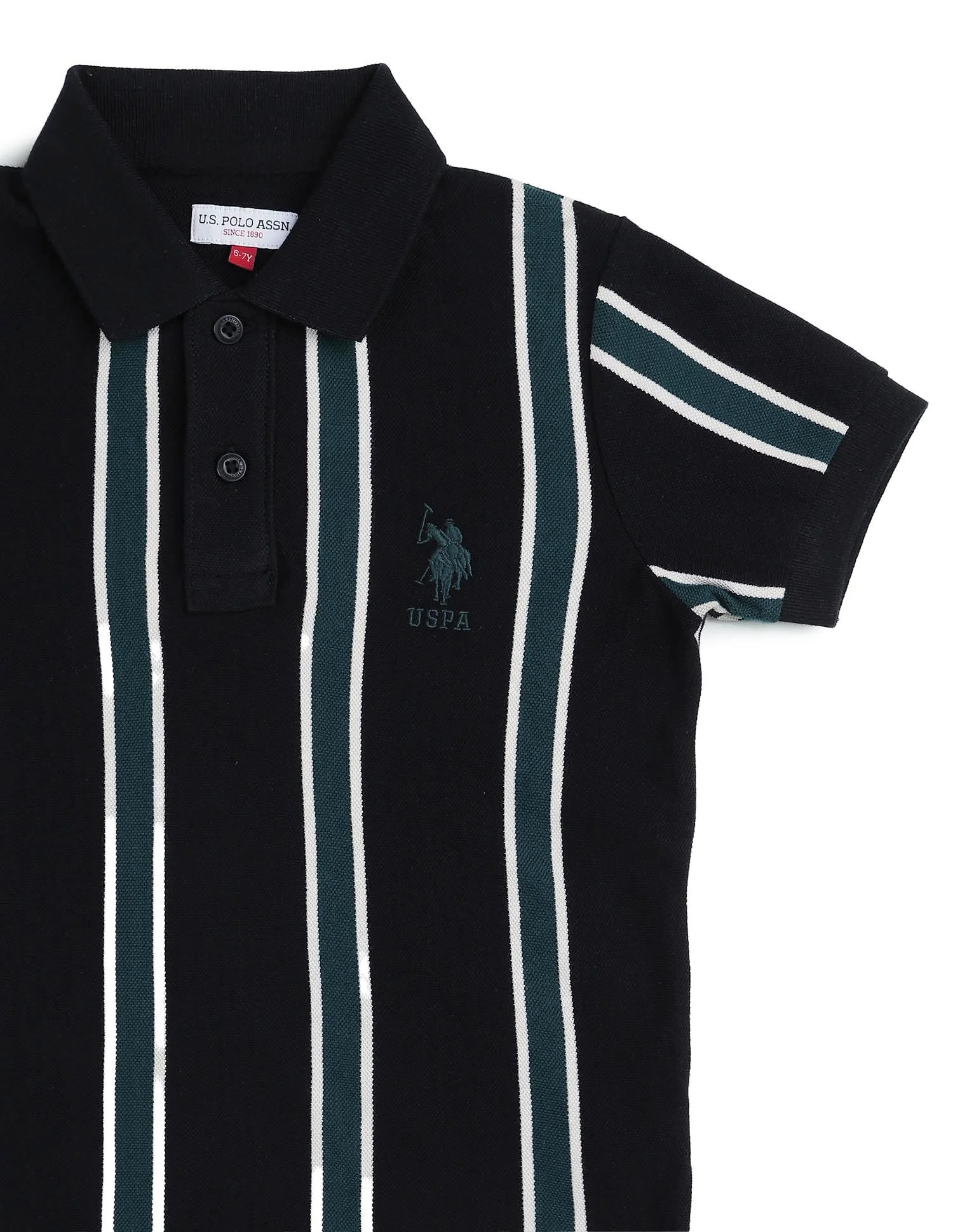 Boys Vertical Striped Regular Fit Polo Shirt - Image 9