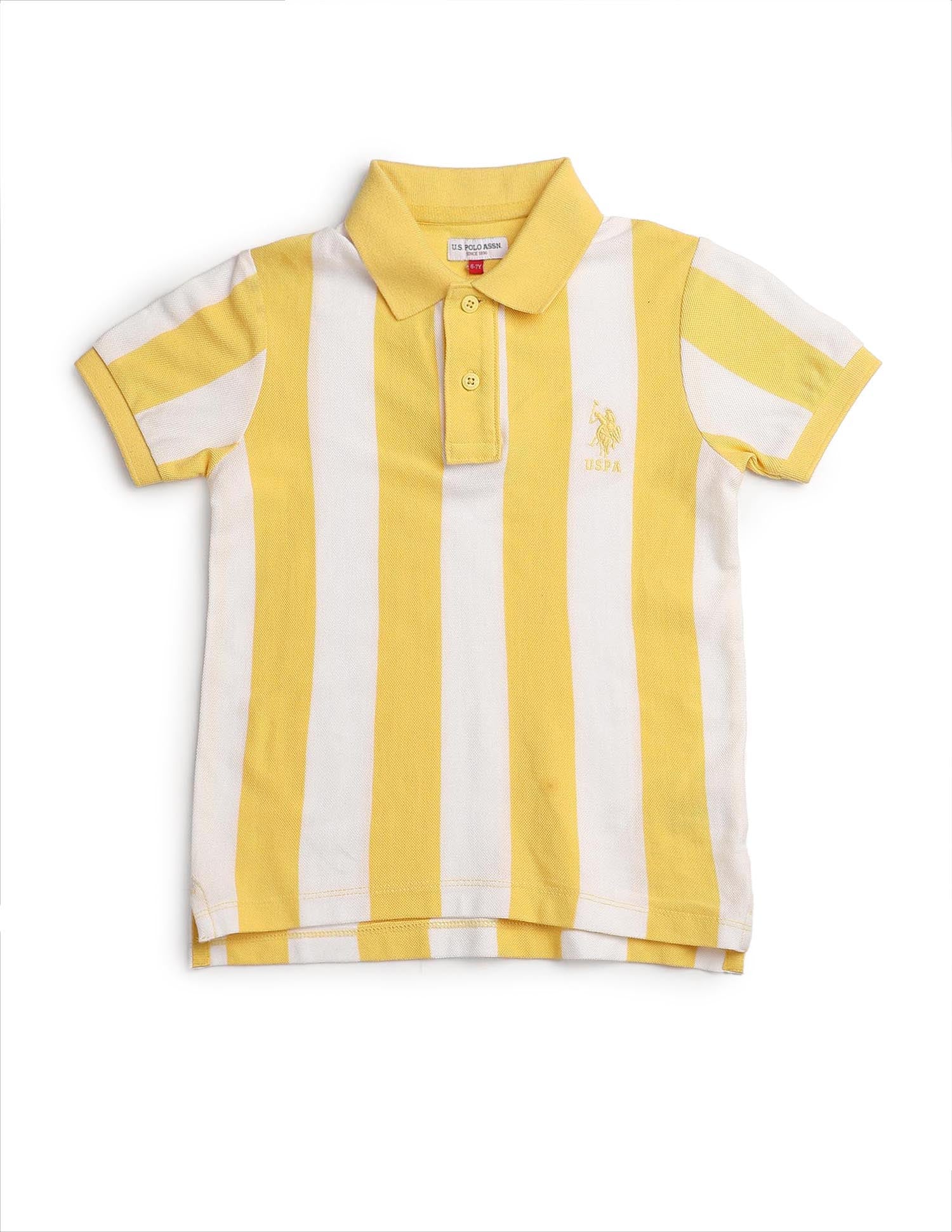 Boys Vertical Striped Regular Fit Polo Shirt - Image 7