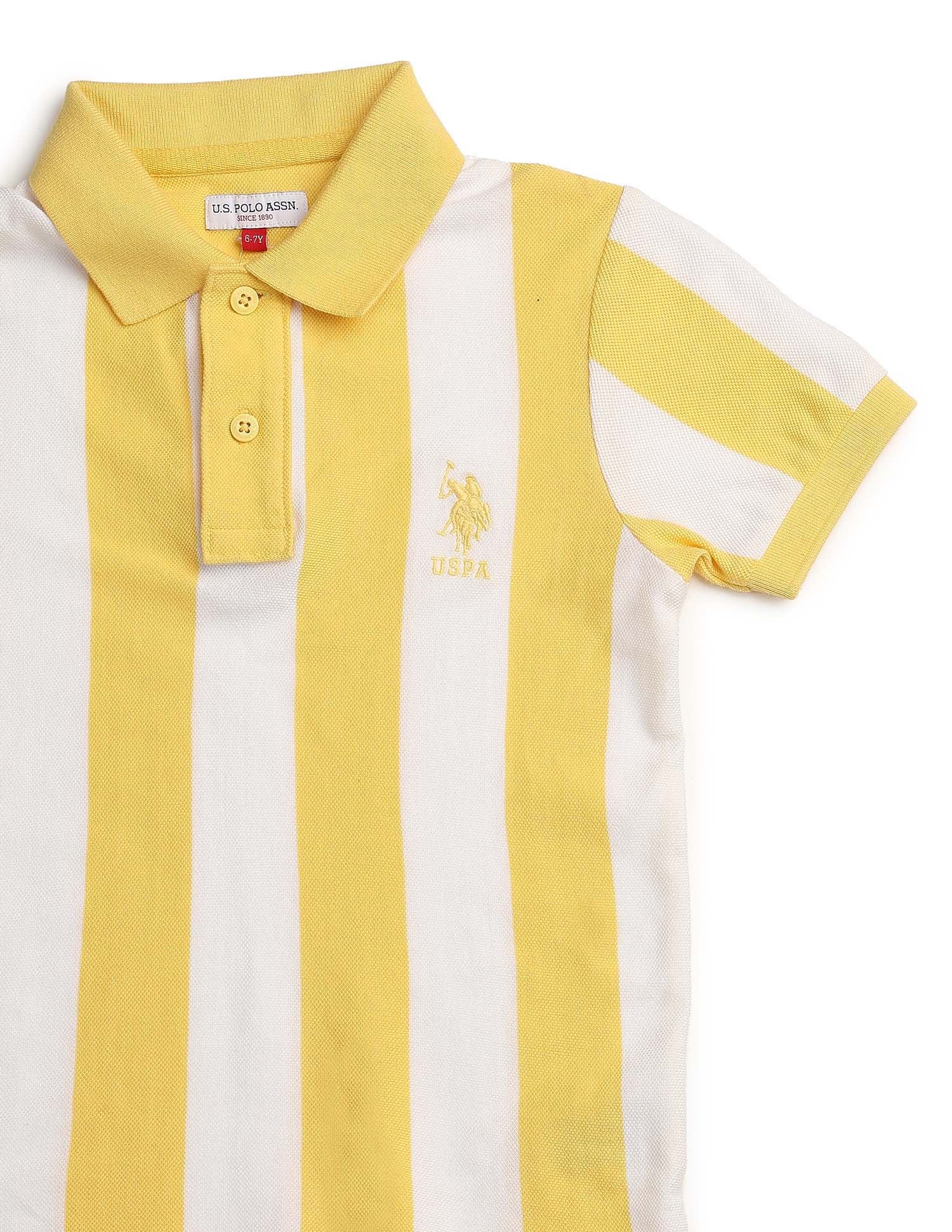 Boys Vertical Striped Regular Fit Polo Shirt - Image 9