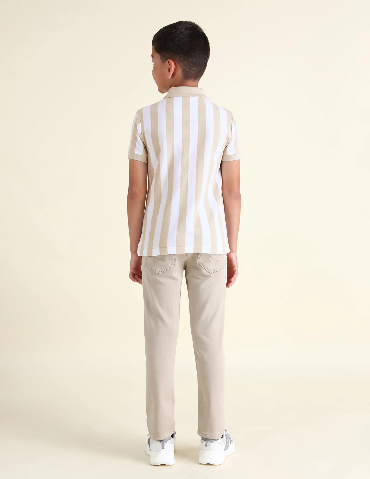 Boys Vertical Striped Regular Fit Polo Shirts - Image 5