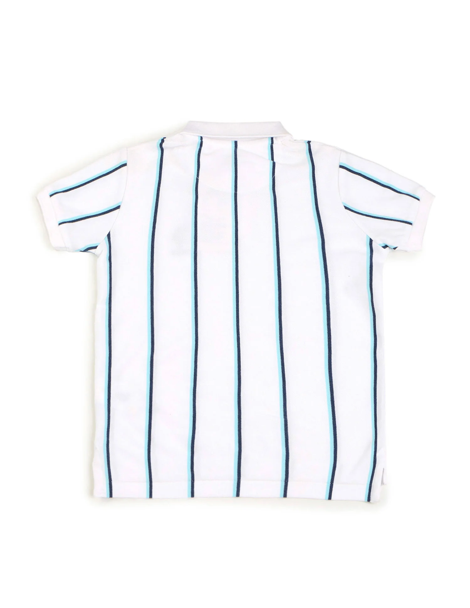 Boys Vertical Striped Regular Fit Polo Shirt - Image 7