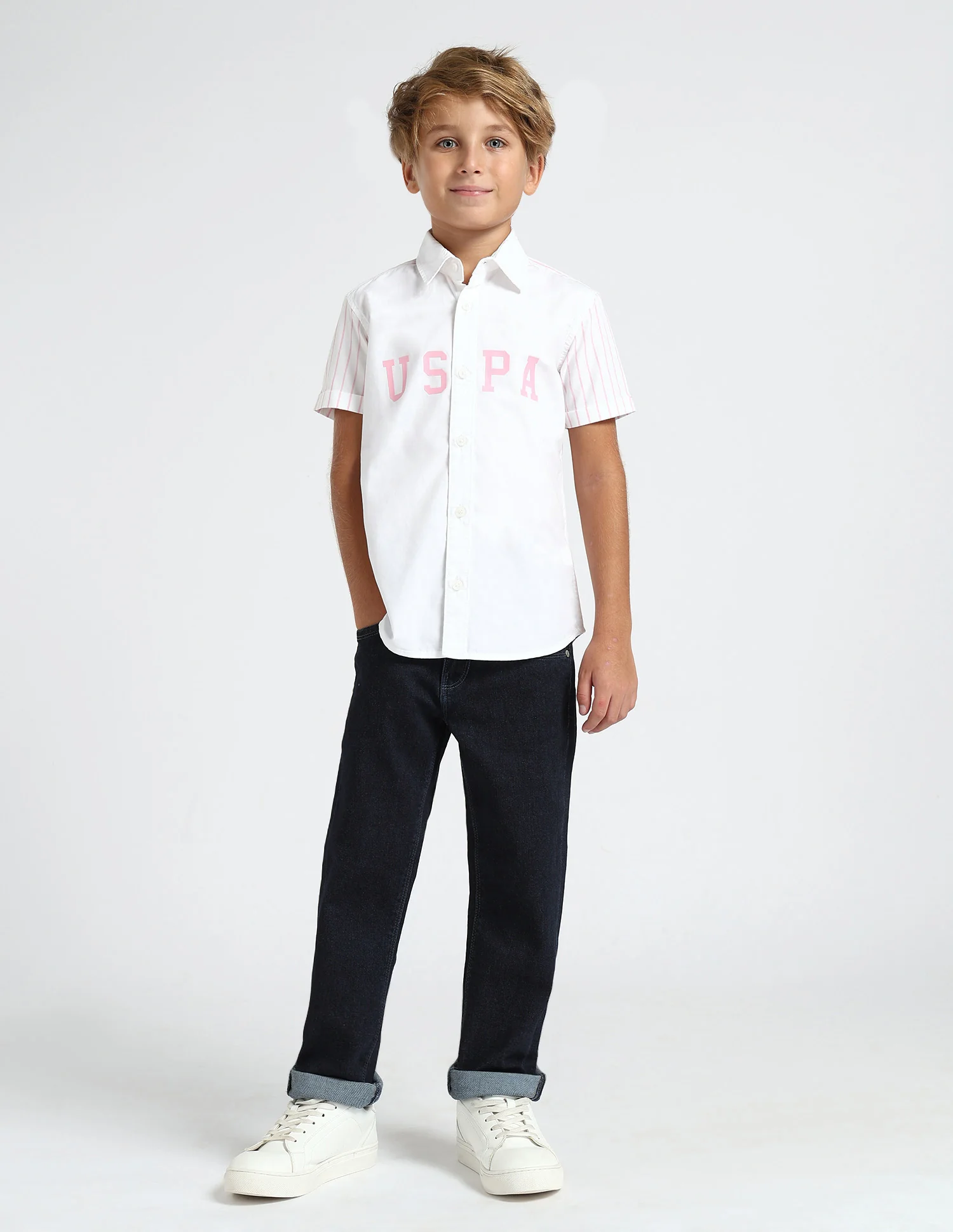 Boys Vertical Striped Regular Fit Shirt - Image 3