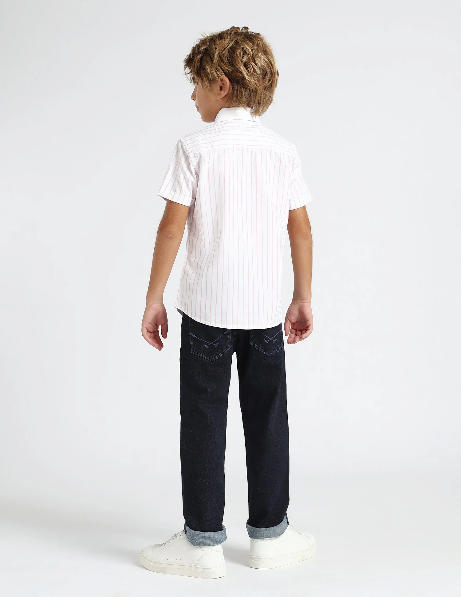 Boys Vertical Striped Regular Fit Shirt - Image 4