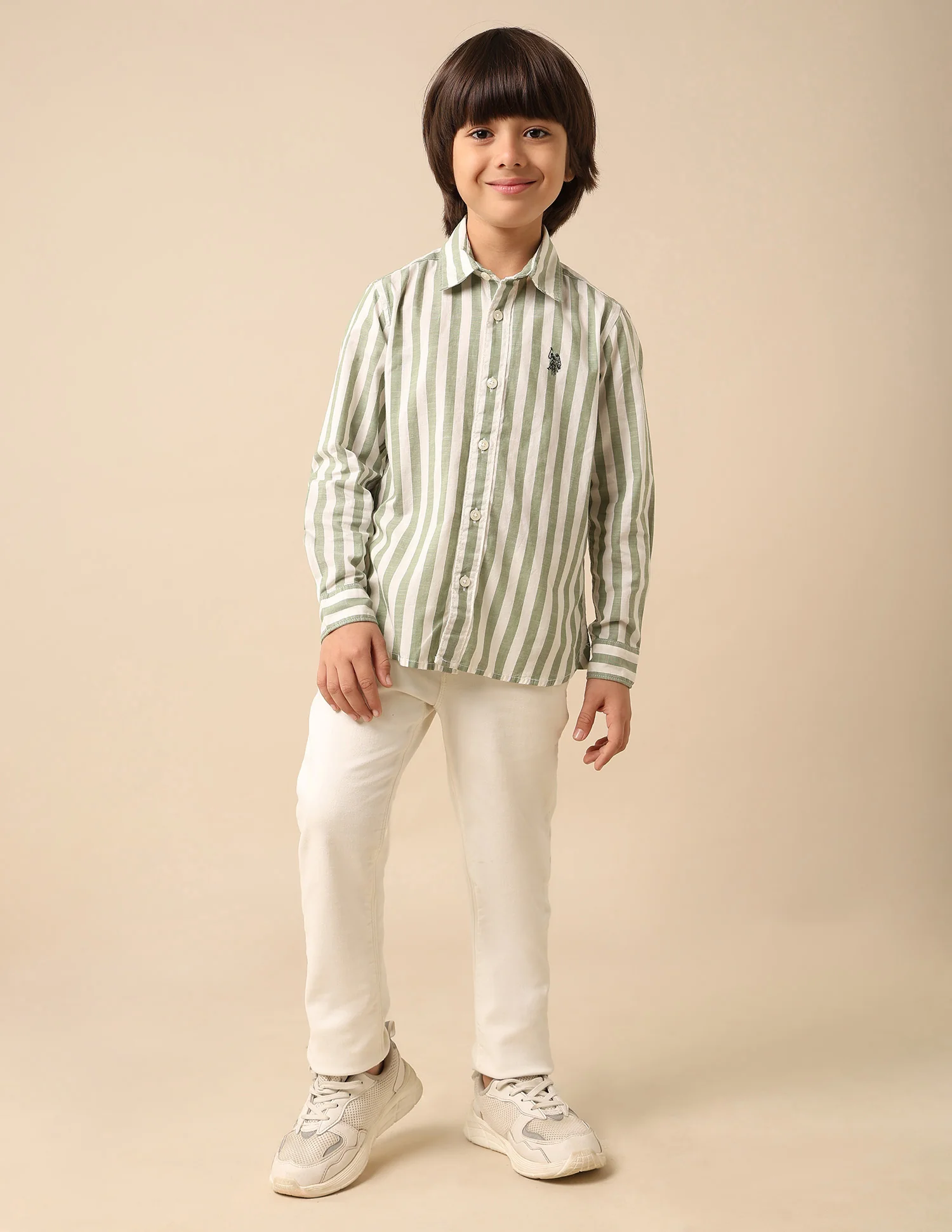 Boys Vertical Striped Regular Fit Shirt - Image 3