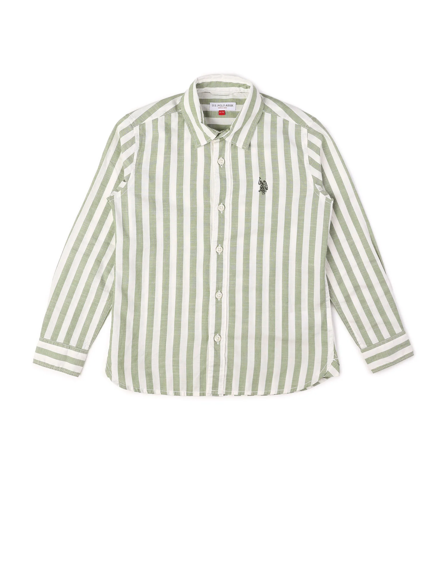 Boys Vertical Striped Regular Fit Shirt - Image 7