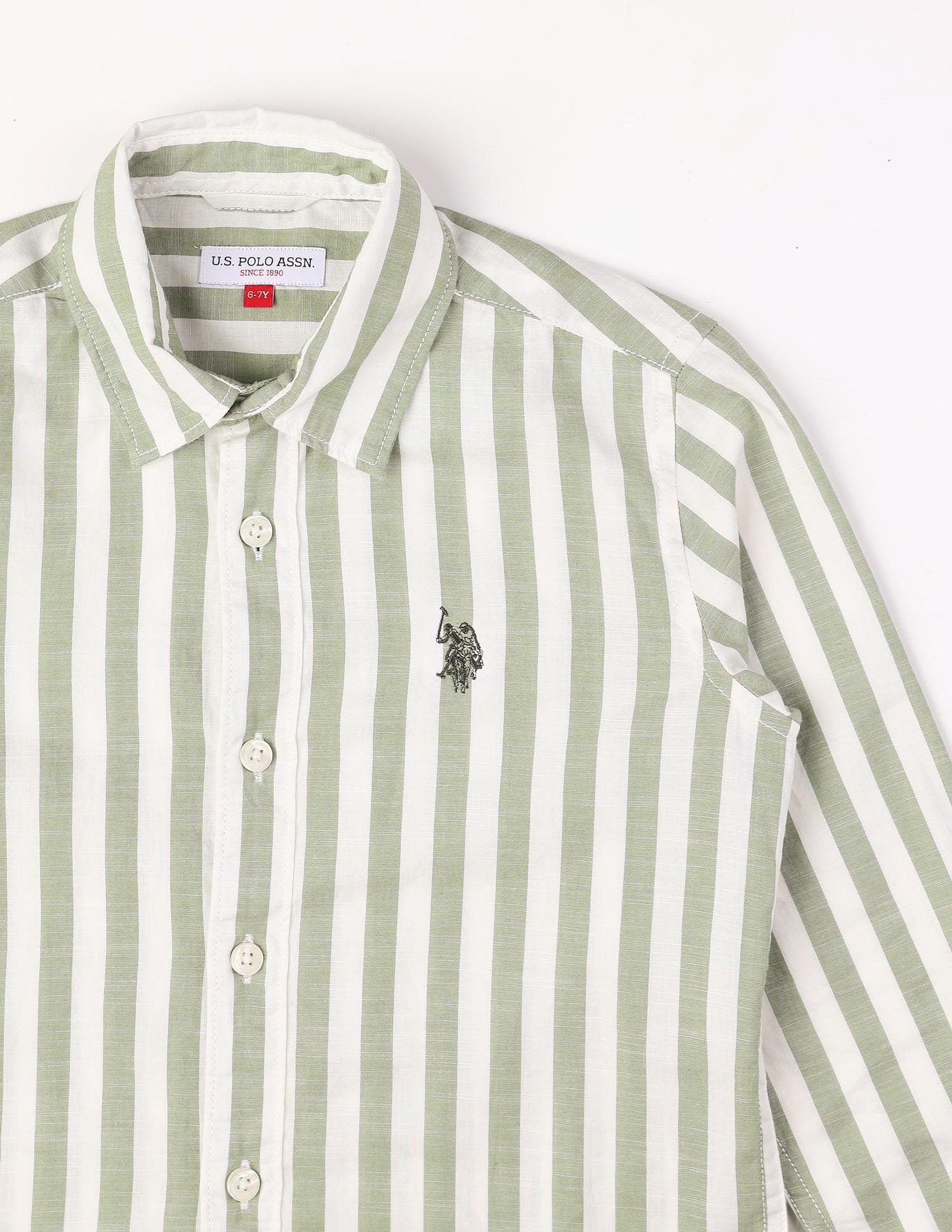 Boys Vertical Striped Regular Fit Shirt - Image 9
