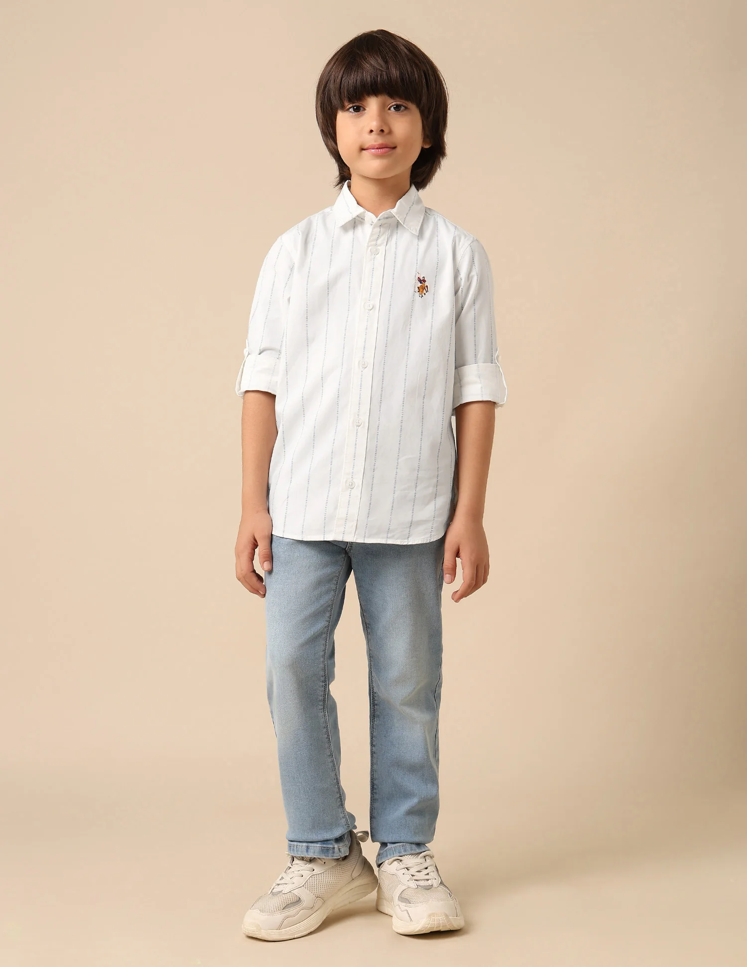 Boys Vertical Striped Regular Fit Shirt - Image 3